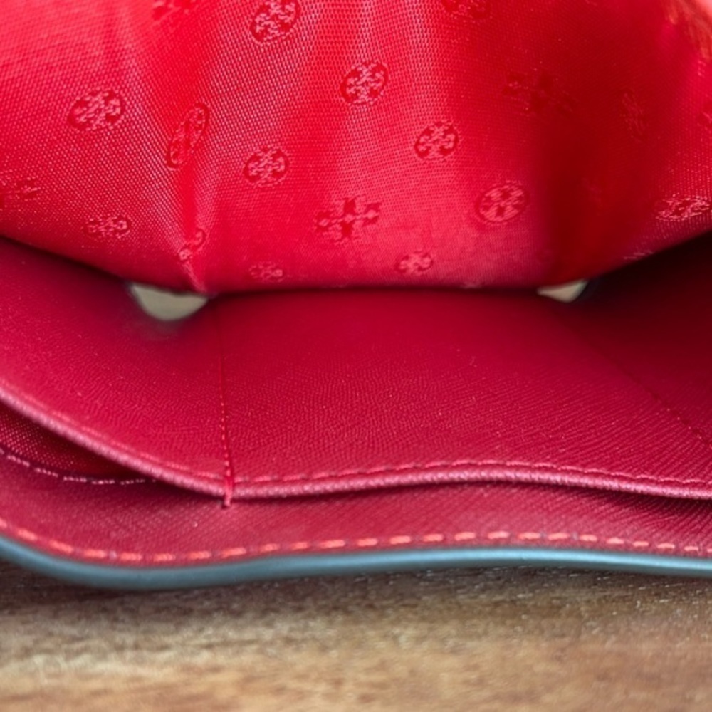 Tory Burch Red and Pink Trifold Wallet - Picture 2 of 8